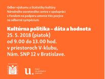 Sympózium Kultúrna politika – dáta a hodnota
