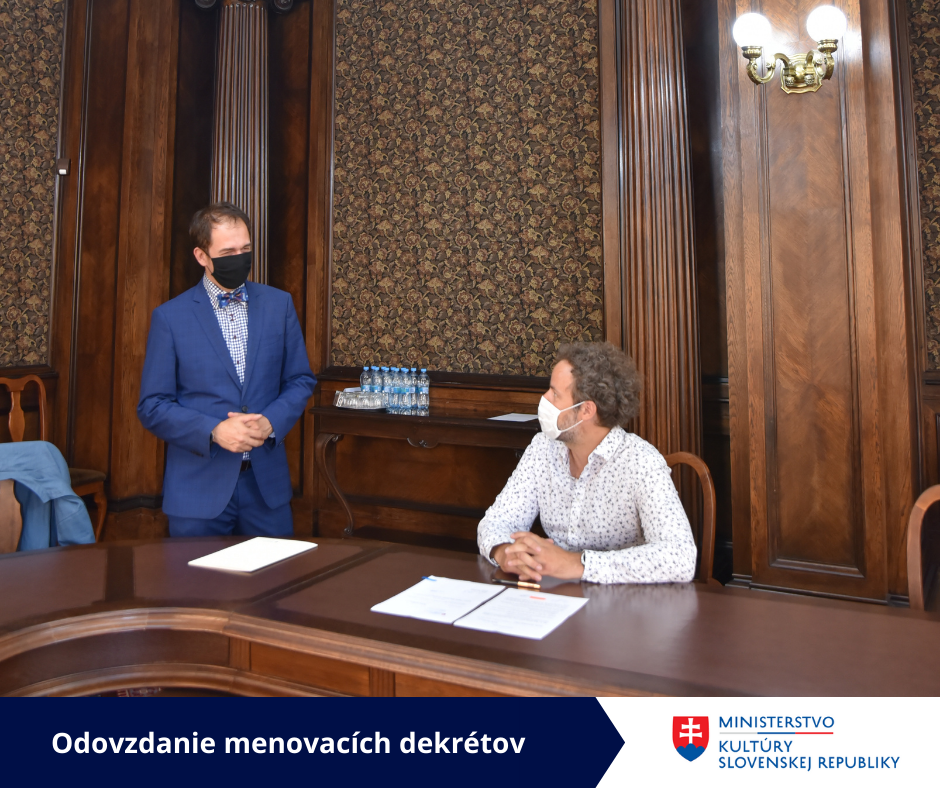 Štátny tajomník Radoslav Kutaš oficiálne odovzdal menovacie dekréty novým štatutárom a štatutárke organizácií ministerstva kultúry