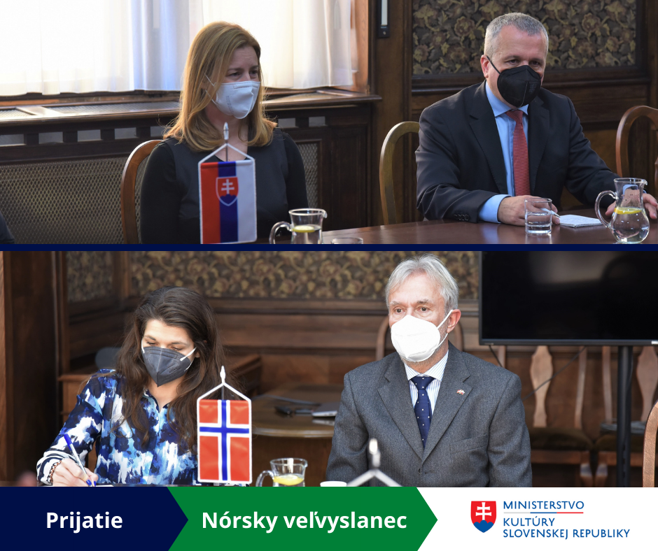 Ministerka kultúry sa stretla s veľvyslancom Nórskeho kráľovstva na Slovensku