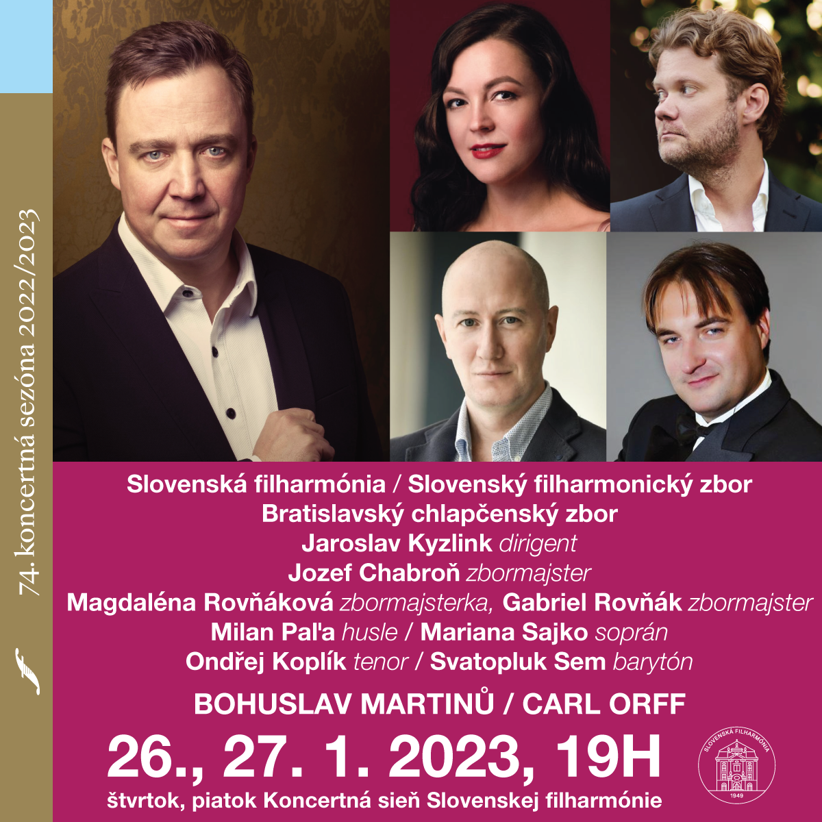Husľový koncert Bohuslava Martinů a Orffova Carmina Burana v Slovenskej filharmónii