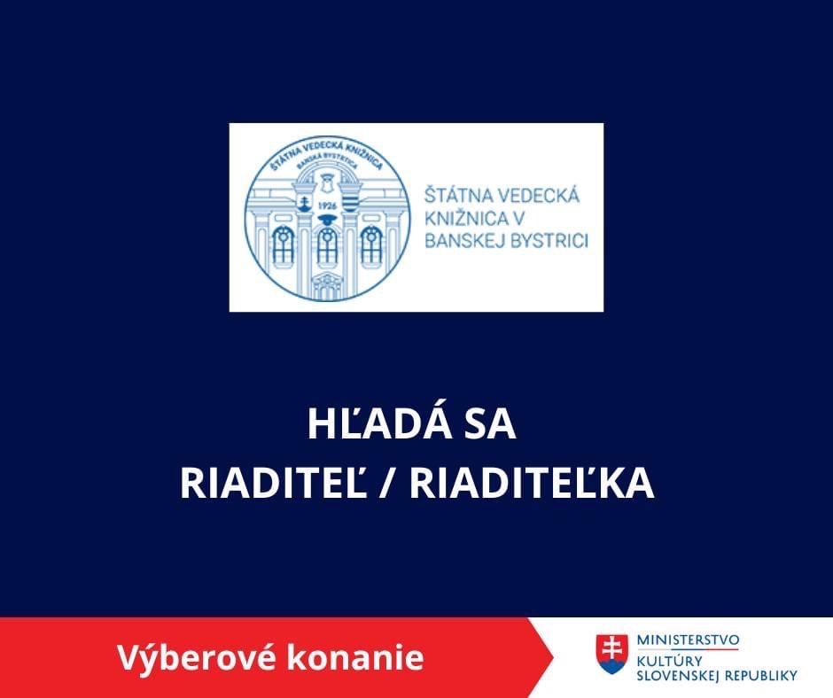 Ministerstvo kultúry SR hľadá nové vedenie pre Štátnu vedeckú knižnicu v Banskej Bystrici