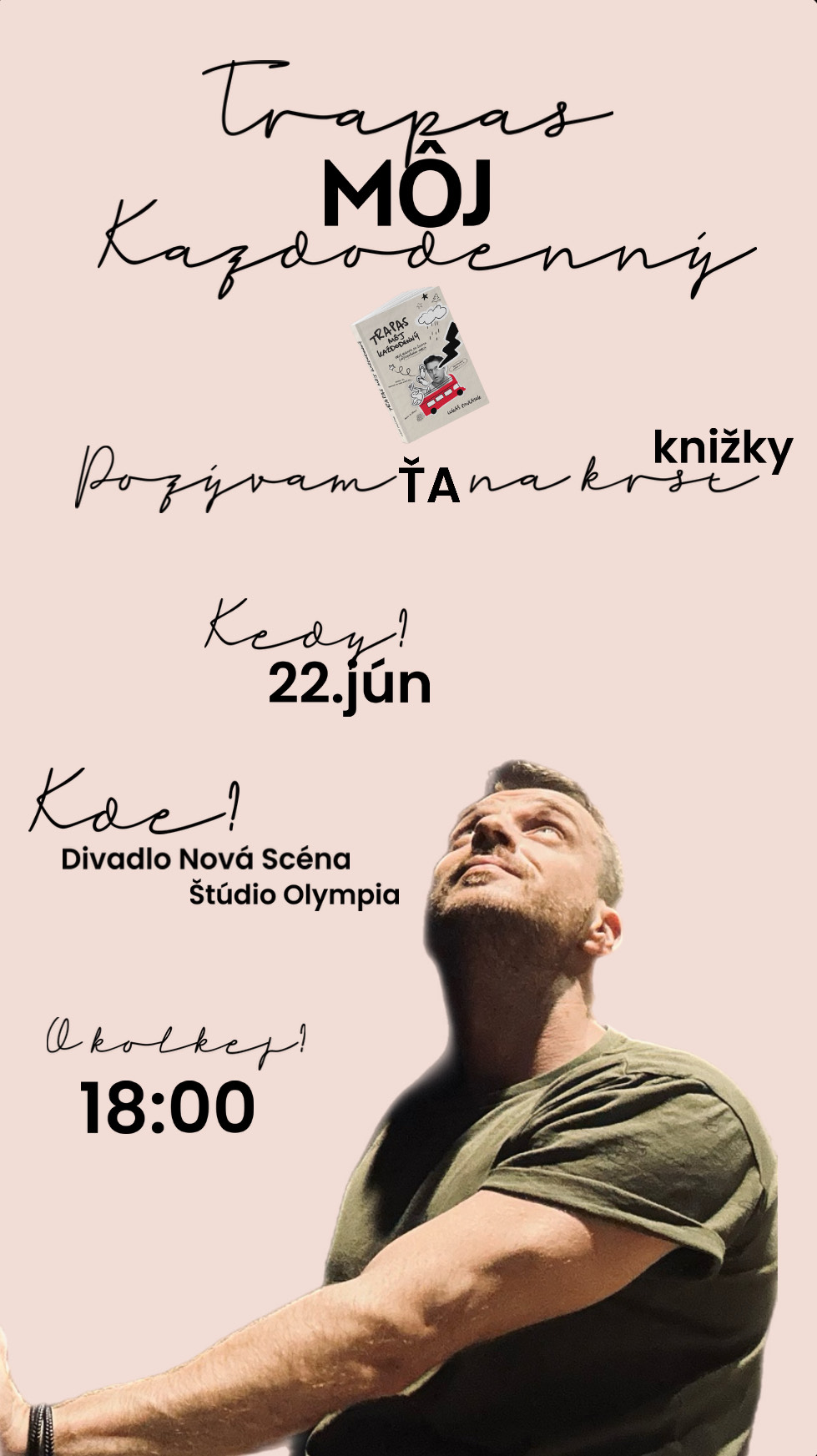 HEREC DIVADLA NOVÁ SCÉNA LUKÁŠ PAVLÁSEK VYDÁVA PRVÚ ZÁBAVNÚ KNIHU „Trapas môj každodenný.“