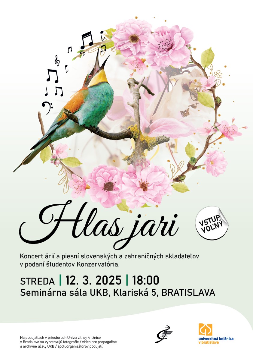 UKB pozýva na HLAS JARI | koncert árií a piesní v podaní študentov Konzervatória | 12. 3. 2025 o 18:00