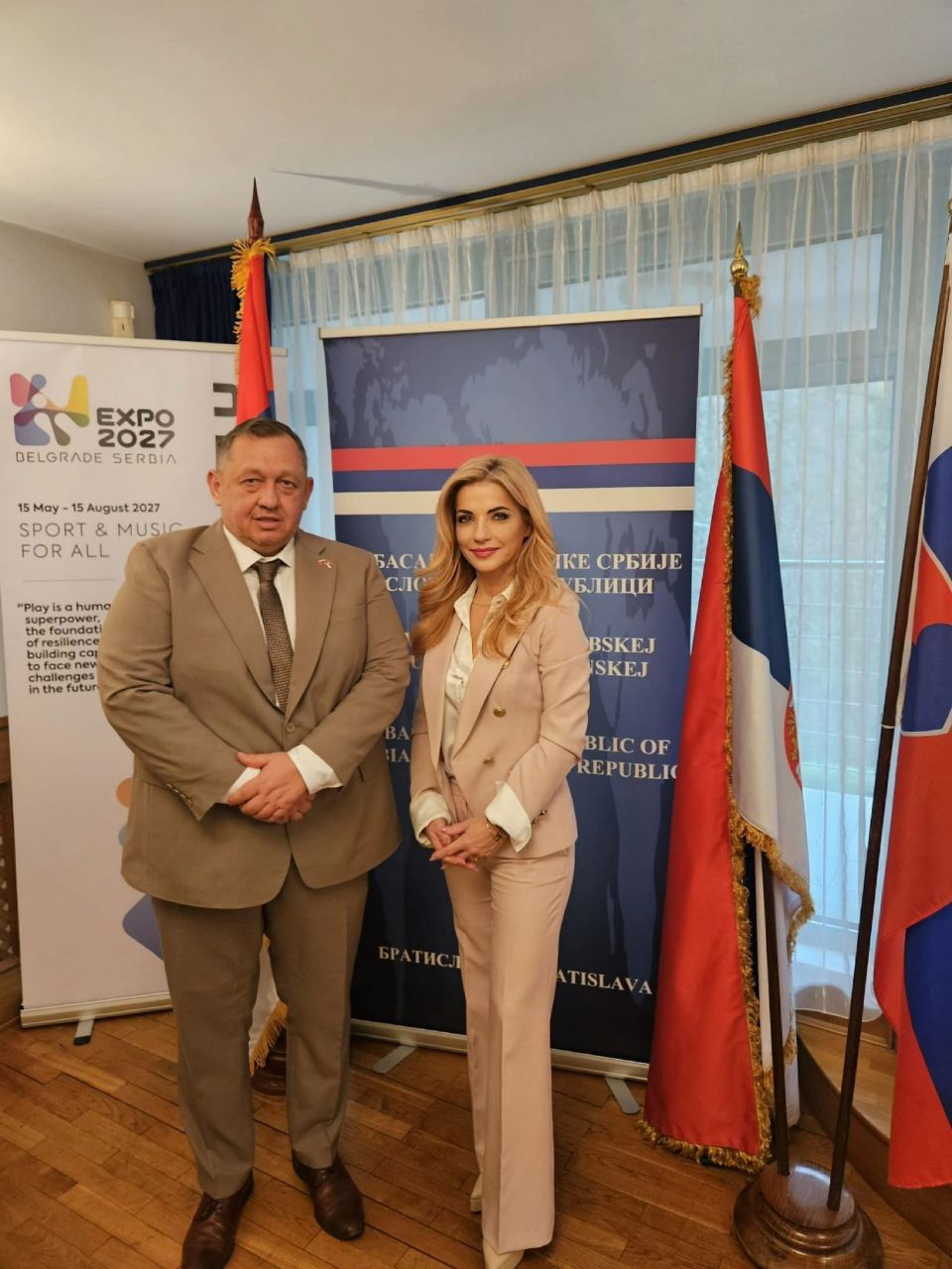 Ministerka kultúry Martina Šimkovičová sa na pôde Veľvyslanectva Srbskej republiky stretla s veľvyslancom Aleksandrom Nakićom