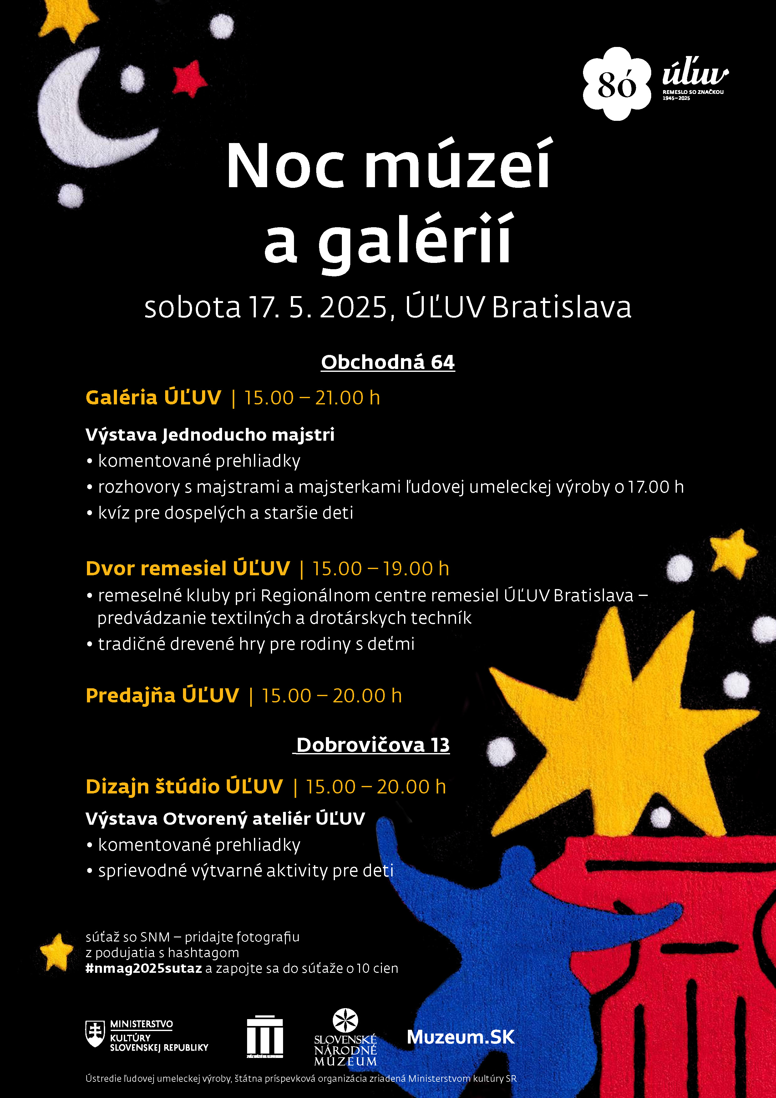 Noc múzeí a galérií, sobota 17.5.2025, ÚĽUV Bratislava