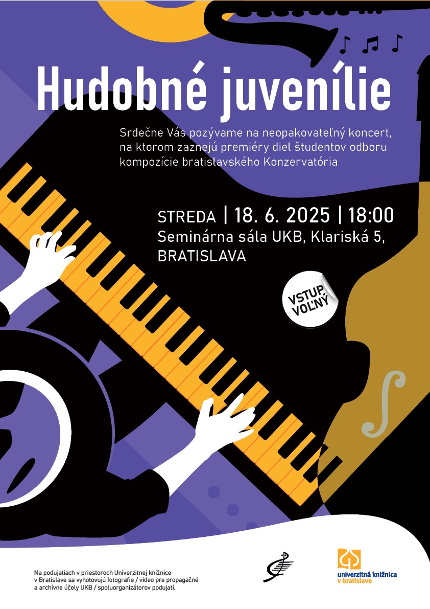 UKB pozýva na koncert: HUDOBNÉ JUVENÍLIE – streda 18.6.2025 o 18.00 hod.