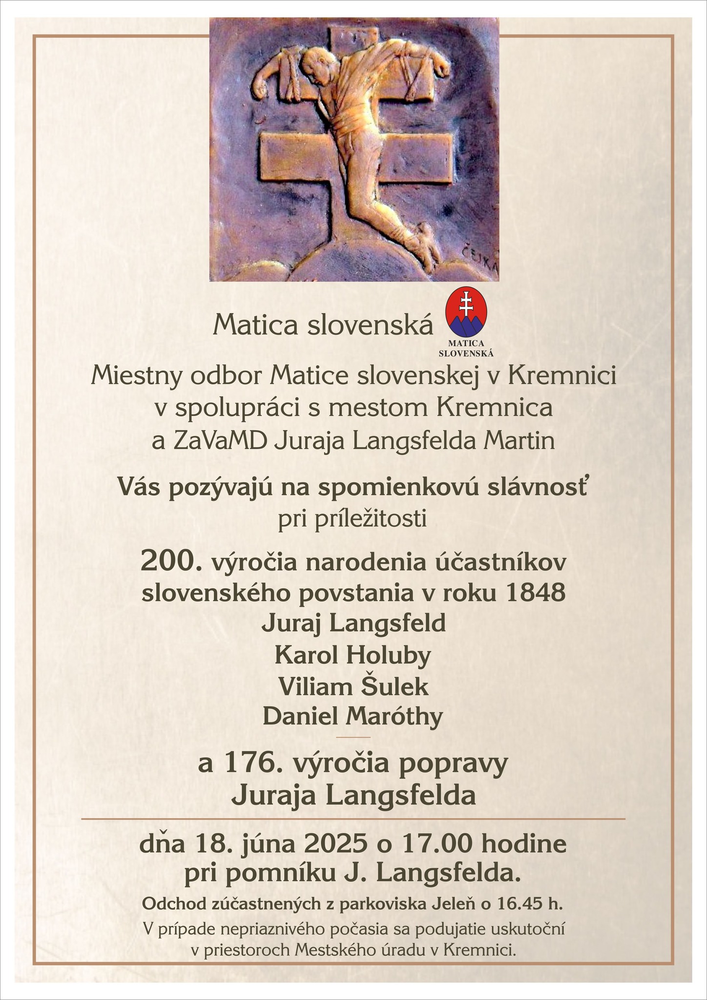 Spomienková slávnosť pri príležitosti 200. výročia narodenia štúrovcov a martýrov slovenského povstania