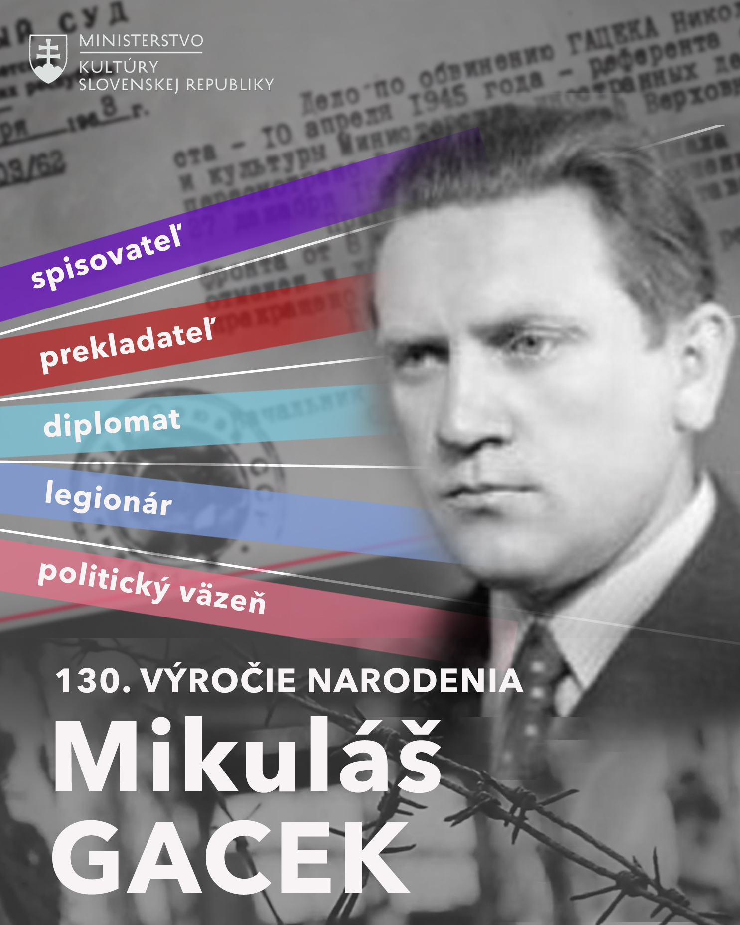 Dňa 10. júla 2025 si pripomíname 130 rokov od narodenia výnimočnej osobnosti slovenských dejín 20. storočia – Mikuláša Gaceka