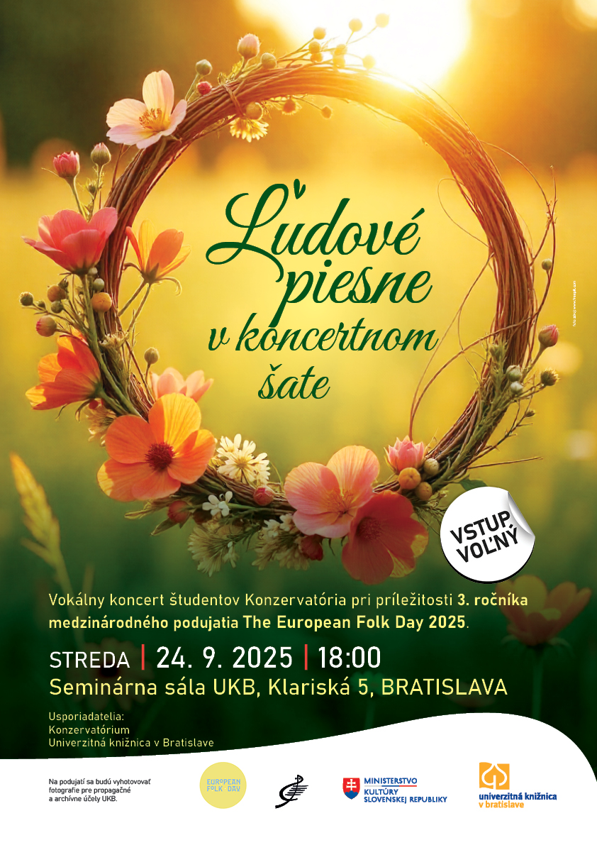 Ľudové piesne v koncertnom šate STREDA 24.9.2025 o 18:00 hod.