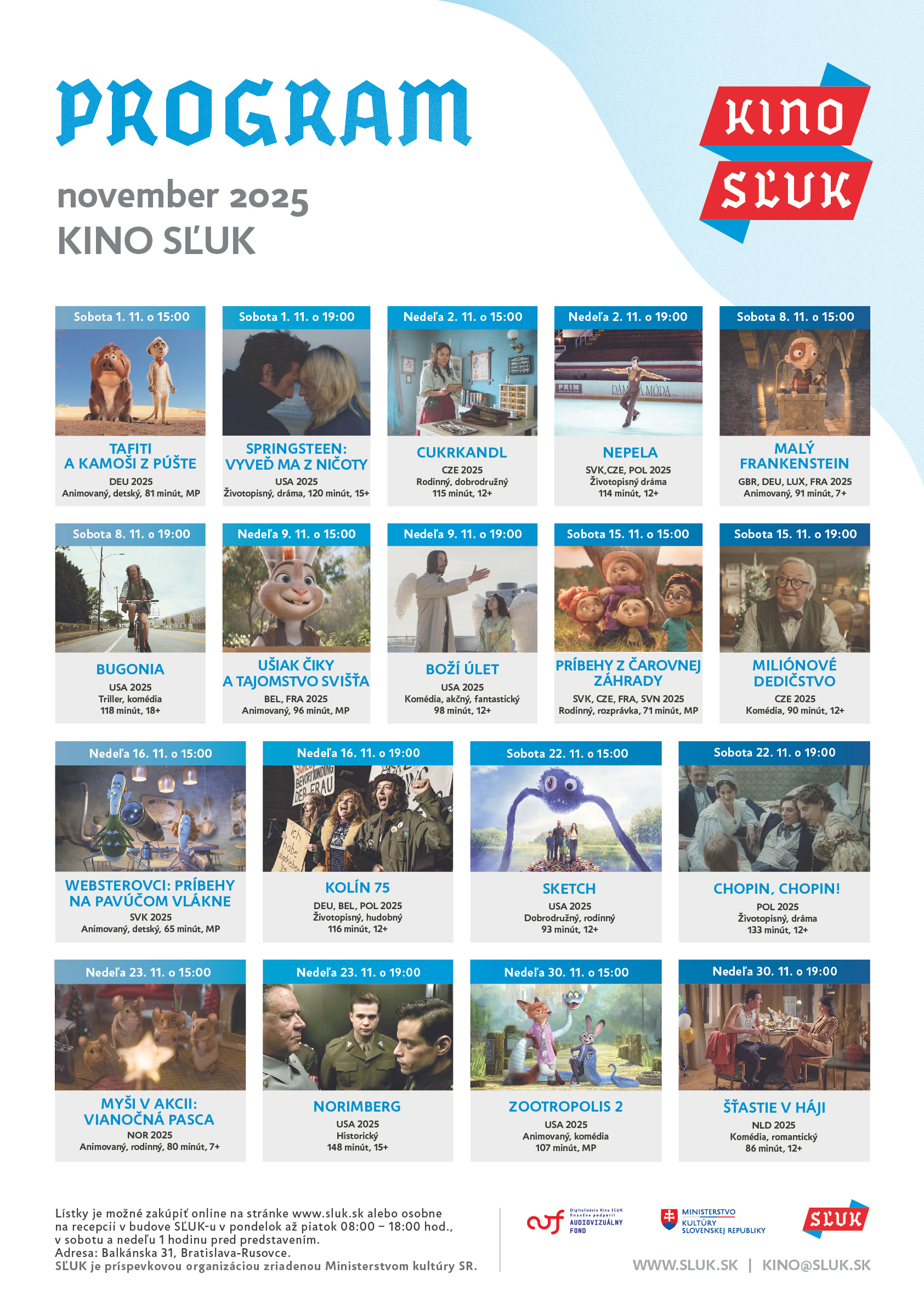 Kino SĽUK – november 2025