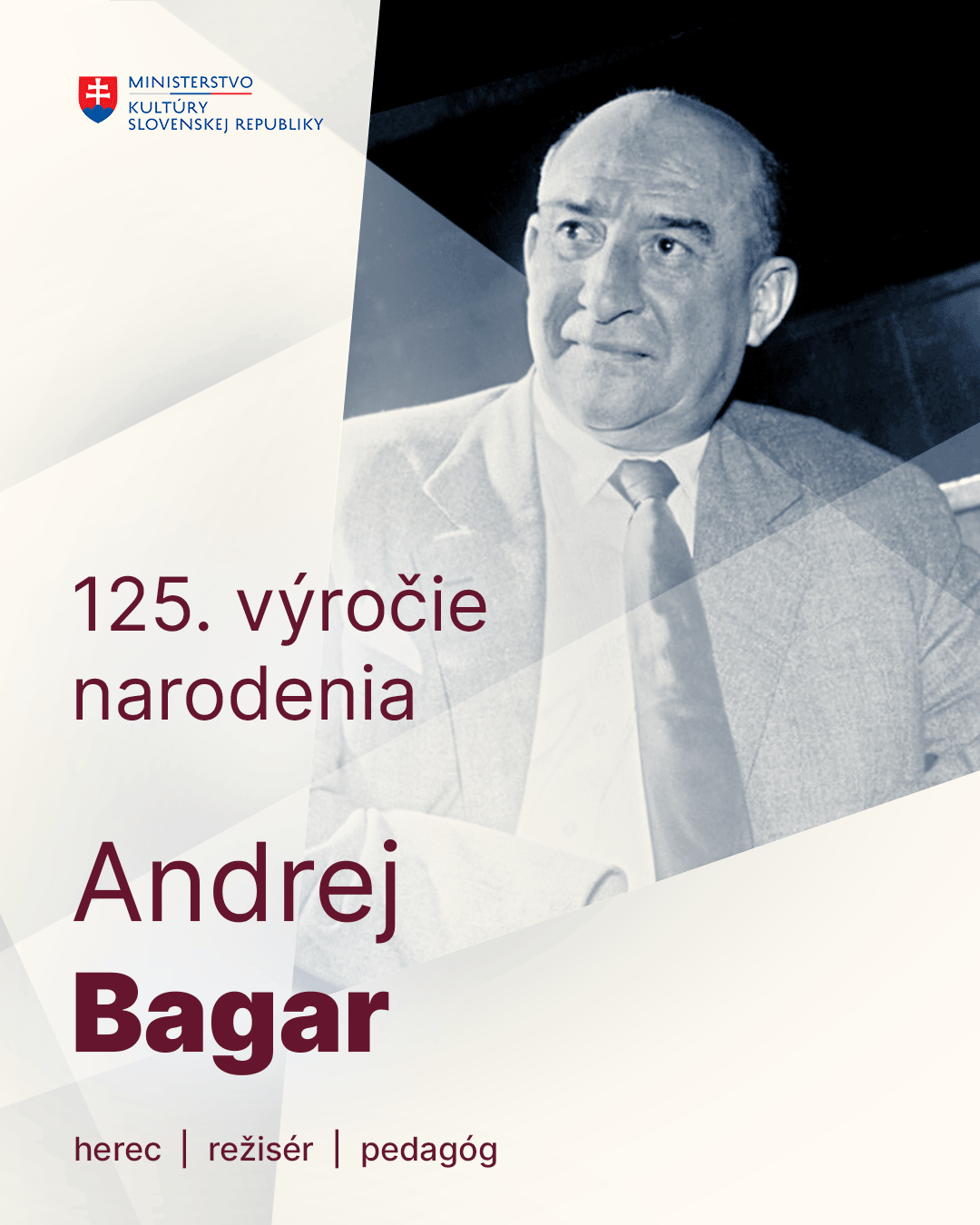 Pripomíname si 125. výročie narodenia Andreja Bagara