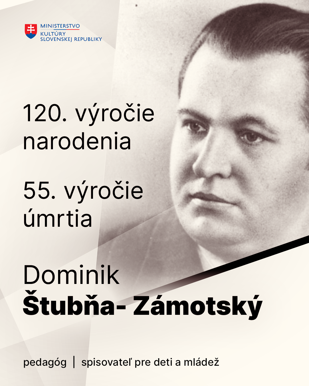Pripomenieme si 120. výročie narodenia a 55. výročie úmrtia Dominika Štubňu- Zámostského