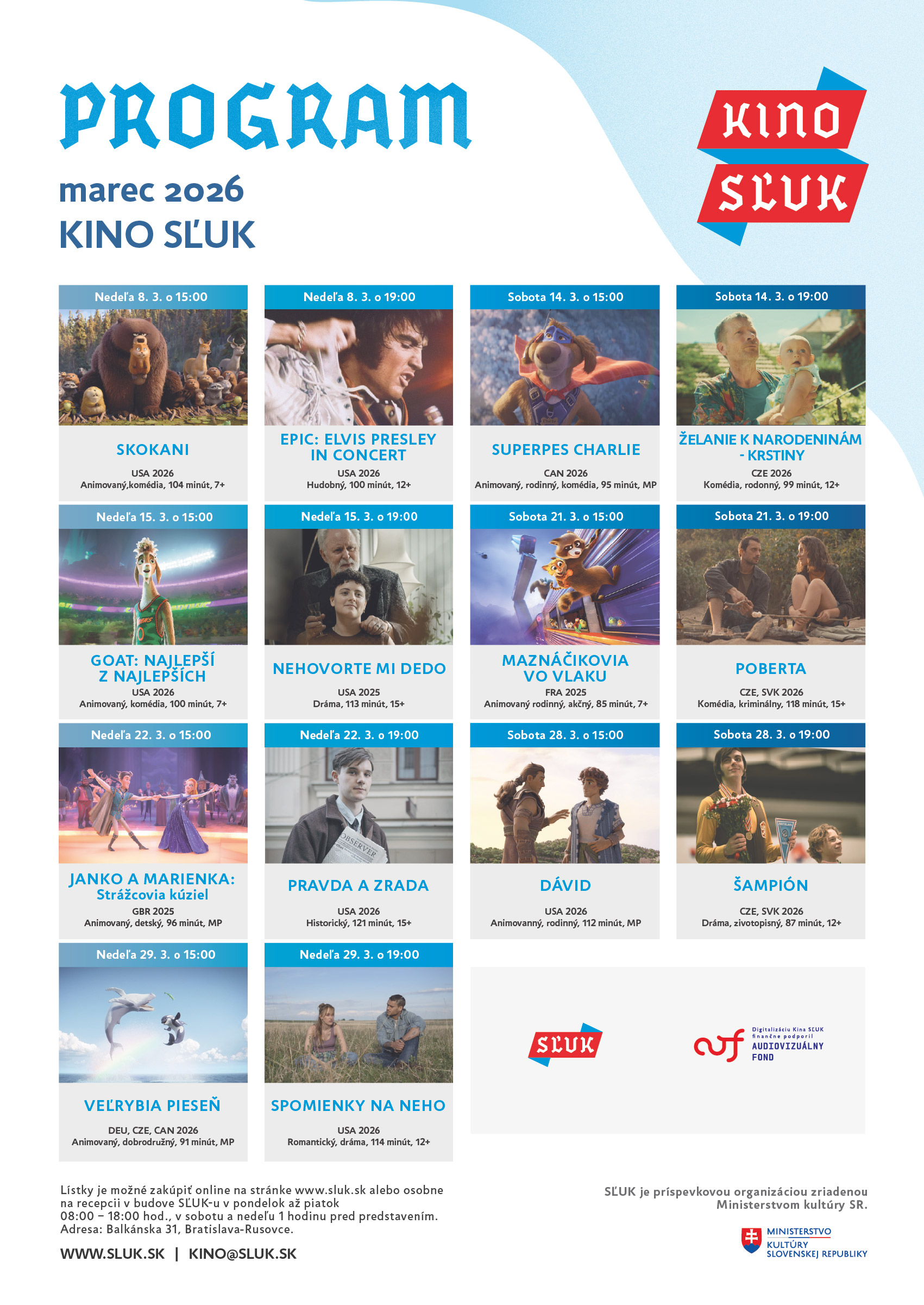 Kino SĽUK – marec 2026