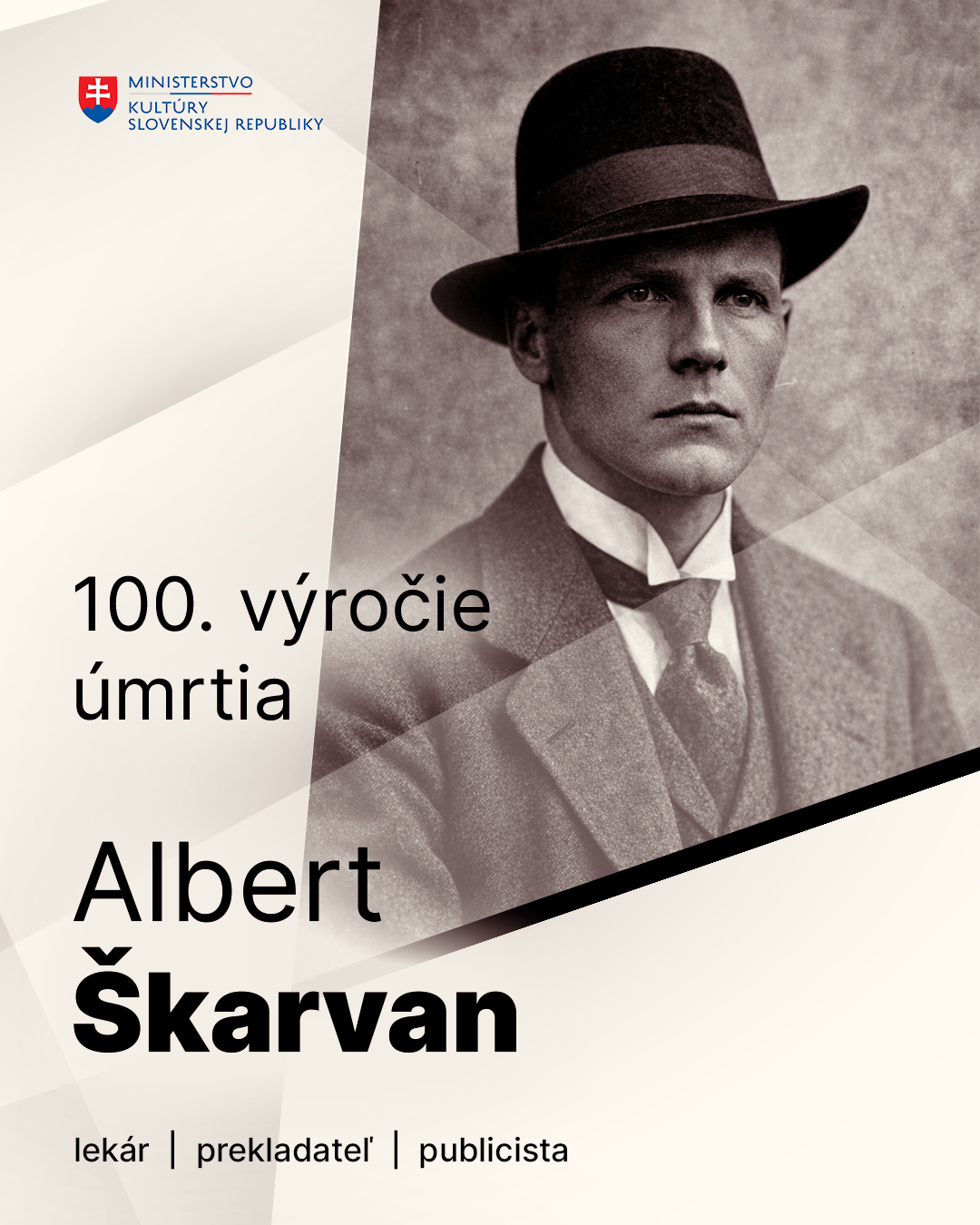 Pripomíname si 100 rokov od úmrtia Alberta Škarvana