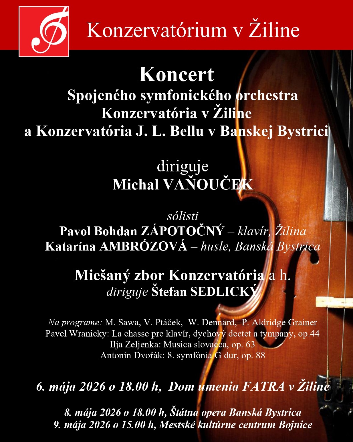 MÁJOVÝ PROGRAM ŠTÁTNEHO KOMORNÉHO ORCHESTRA ŽILINA V DOME UMENIA FATRA