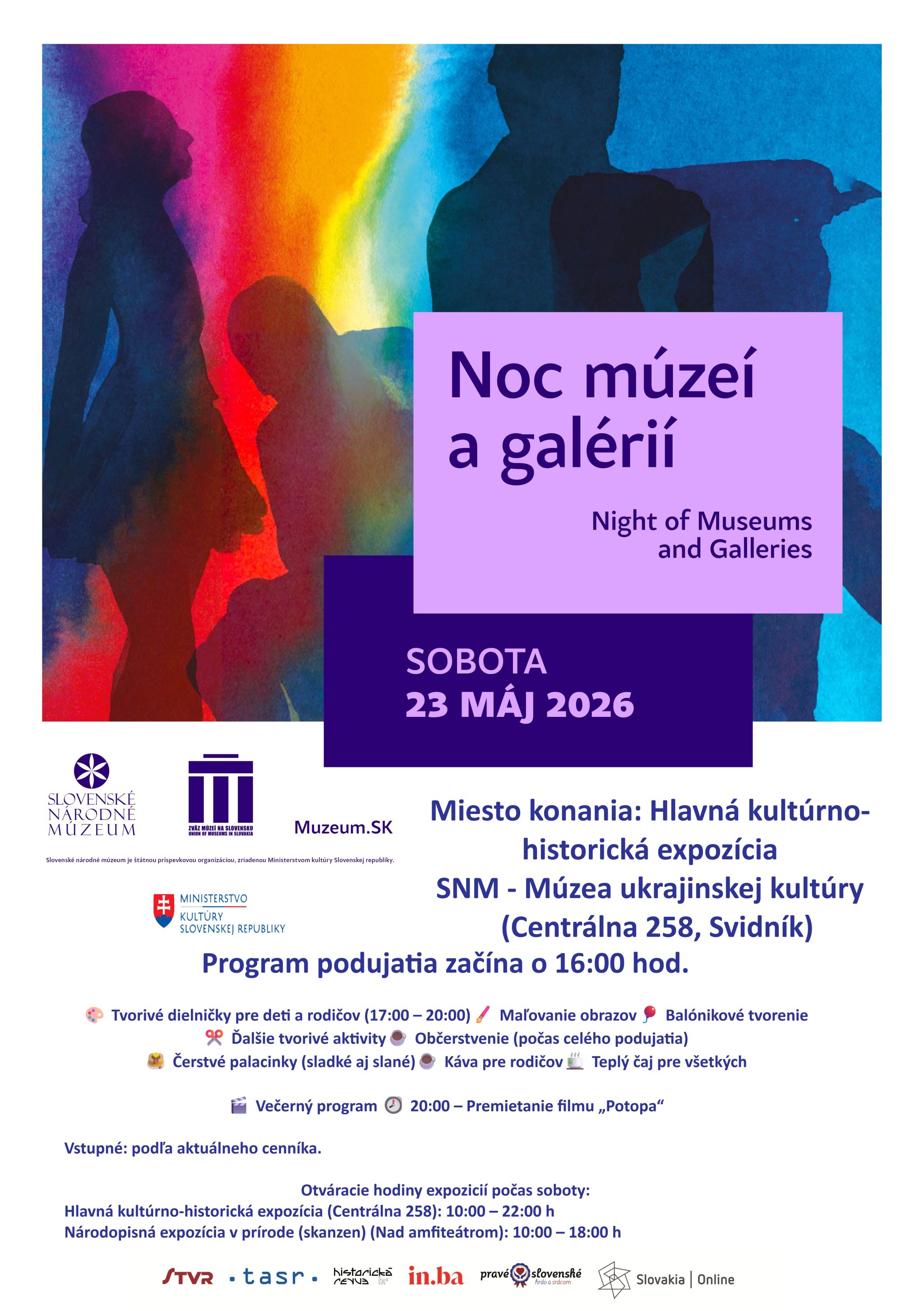 Noc múzeí a galérií v sobotu 23. mája 2026 v SNM – Múzeu ukrajinskej kultúry