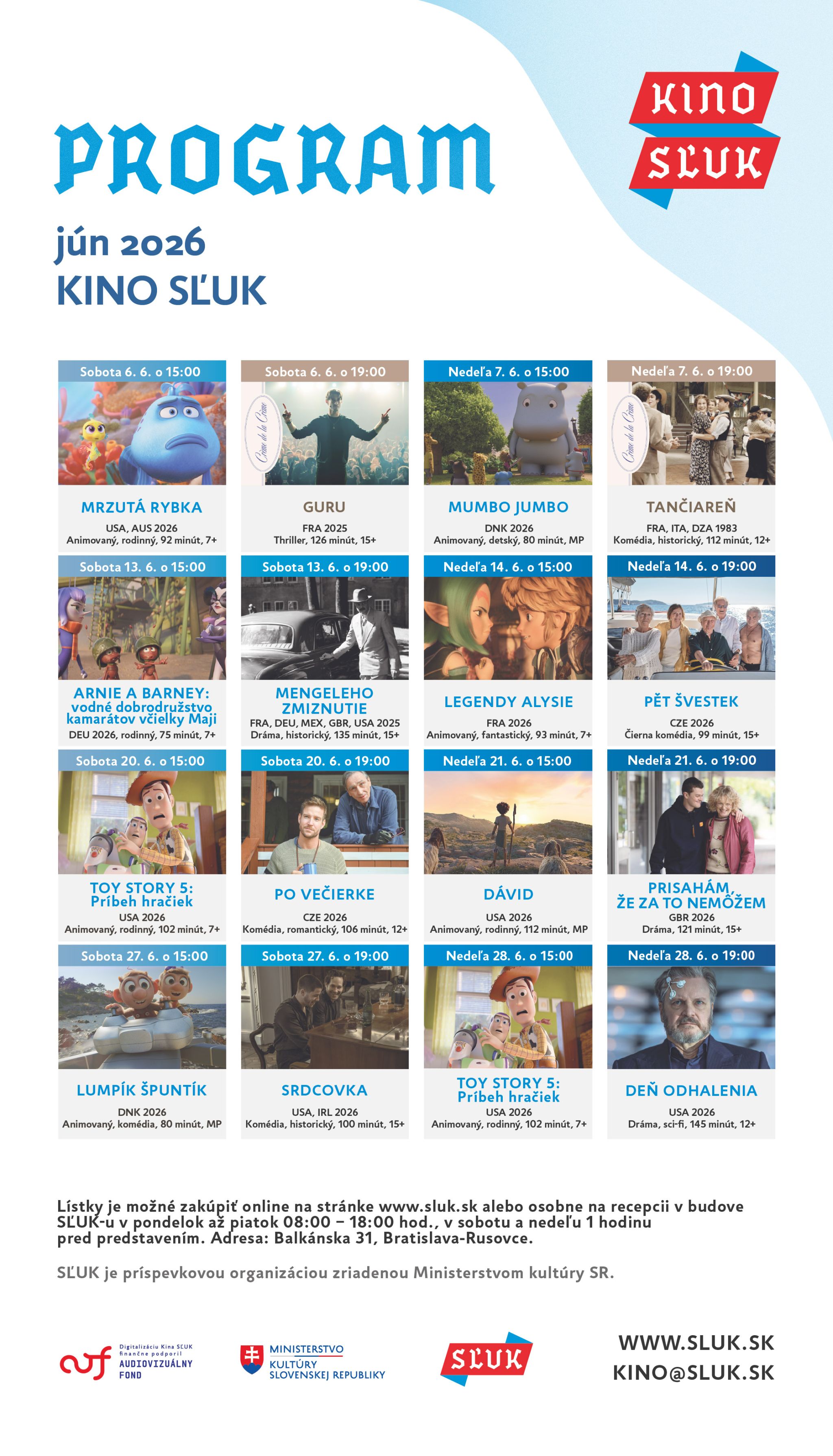 Kino SĽUK – jún 2026