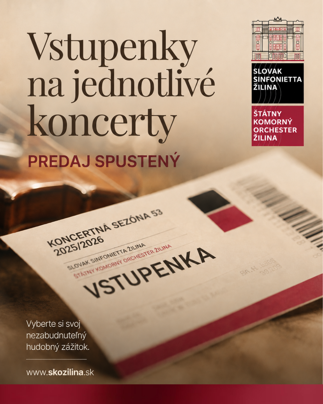 ŠTÁTNY KOMORNÝ ORCHESTER ŽILINA  SPUSTIL PREDAJ VSTUPENIEK NA 53. KONCERTNÚ SEZÓNU 2026/2027.  PRVÉ HODINY POTVRDILI REKORDNÝ ZÁUJEM PUBLIKA