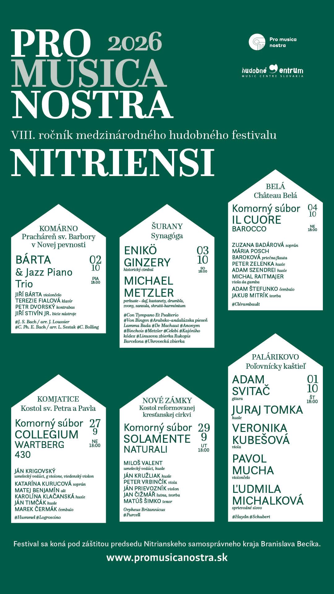 PRO MUSICA NOSTRA NITRIENSI opäť pozýva na koncerty v jedinečných historických priestoroch