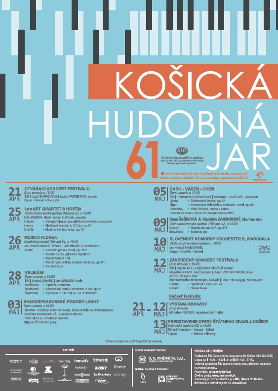 Program 61. ročníka festivalu Košická hudobná jar 2016