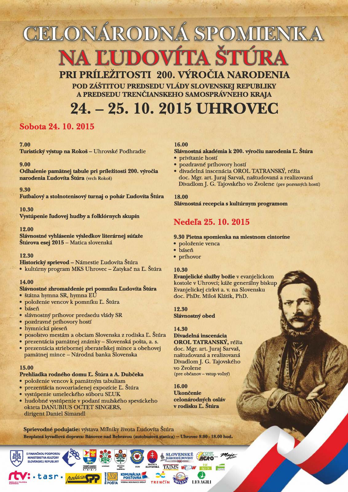 Prorgam osláv - Uhrovec