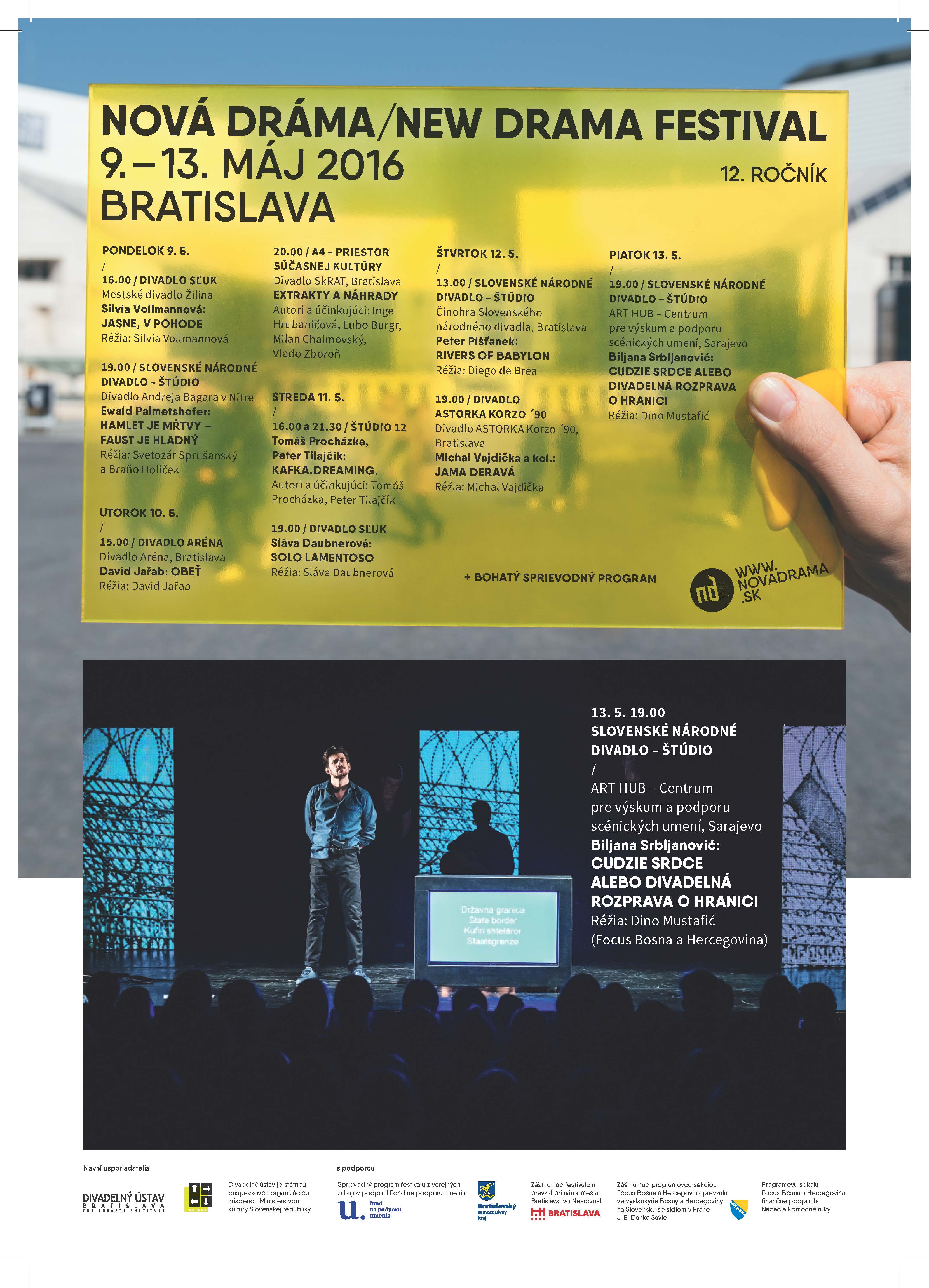 Plagát festivalu Nová dráma/New Drama 2016